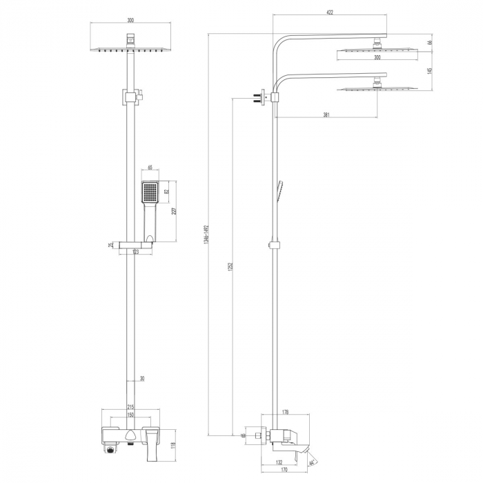 Coloana dus Lemark Unit LM4562C-EU Crom Inaltime Reglabila [2]