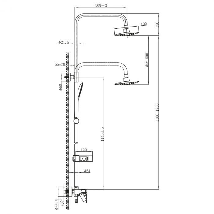 Sistem de Dus Lemark Tropic LM7002BL-EU Negru [2]
