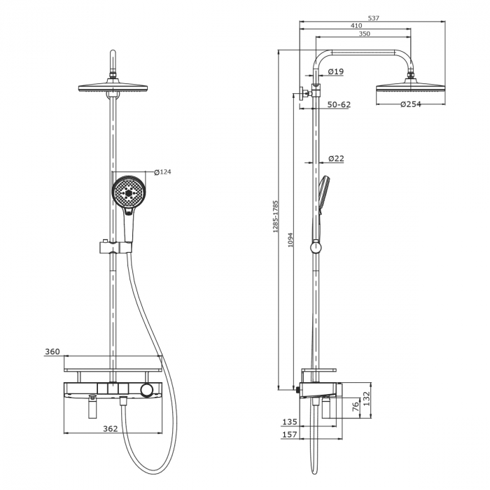 Sistem de Dus Lemark Tropic LM7011C pentru baie si dus, termostatic cu inaltime reglabila [4]