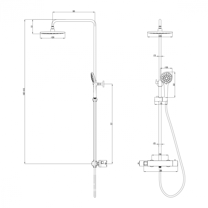 Set de Dus Lemark Bronx LM3770BL Negru cu Termostat - Sanitare Online [3]