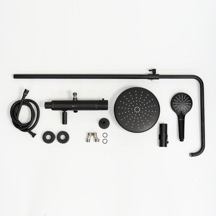 Sistem de dus termostatic cu para dus de mana in 3 pozitii, inaltime reglabila Lemark Bronx LM3772BL Negru | Sanitare Online [11]