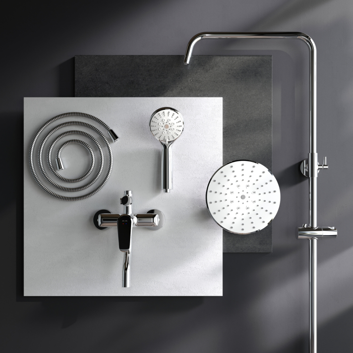 F0783900 Play, ShowerSpot with mechanical shower mixer, chrome [12]