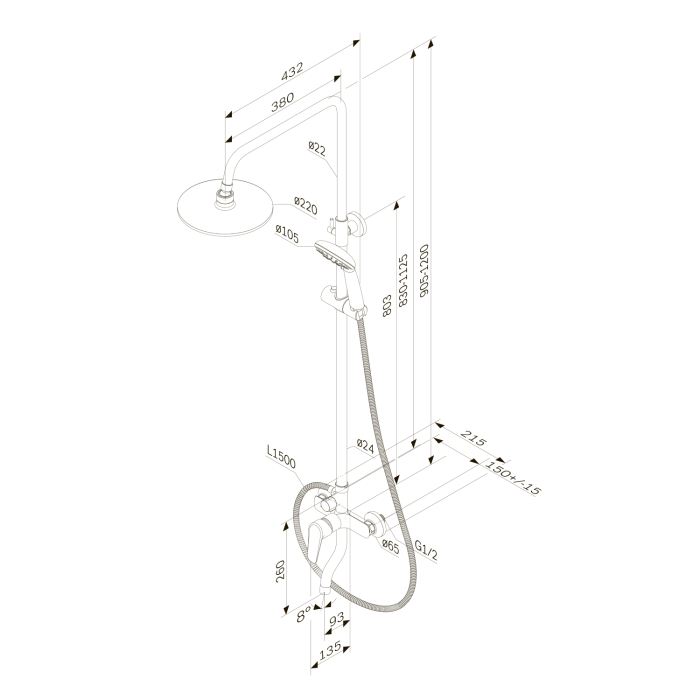 F0783900 Play, ShowerSpot with mechanical shower mixer, chrome [6]