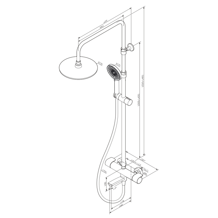 X-Joy ShowerSpot with thermostatic bath and shower mixer, chrome [9]