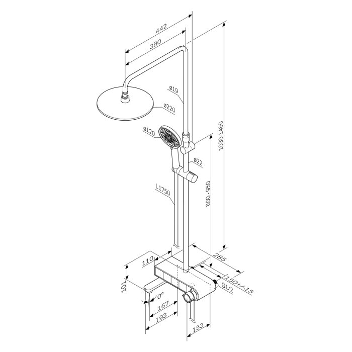 X-Joy S ShowerSpot with thermostaticshelf mixer, chrome [7]