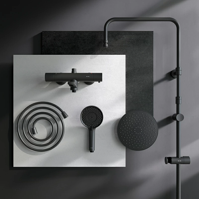 Sistem de duș X-Joy F0785A522 cu cap de duș tip tropic, termostat, baterie și gură de scurgere [6]