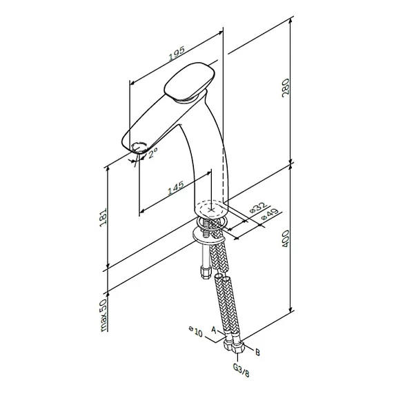 Spirit V2.0 Baterie monocomandă înaltă lavoar, crom [4]