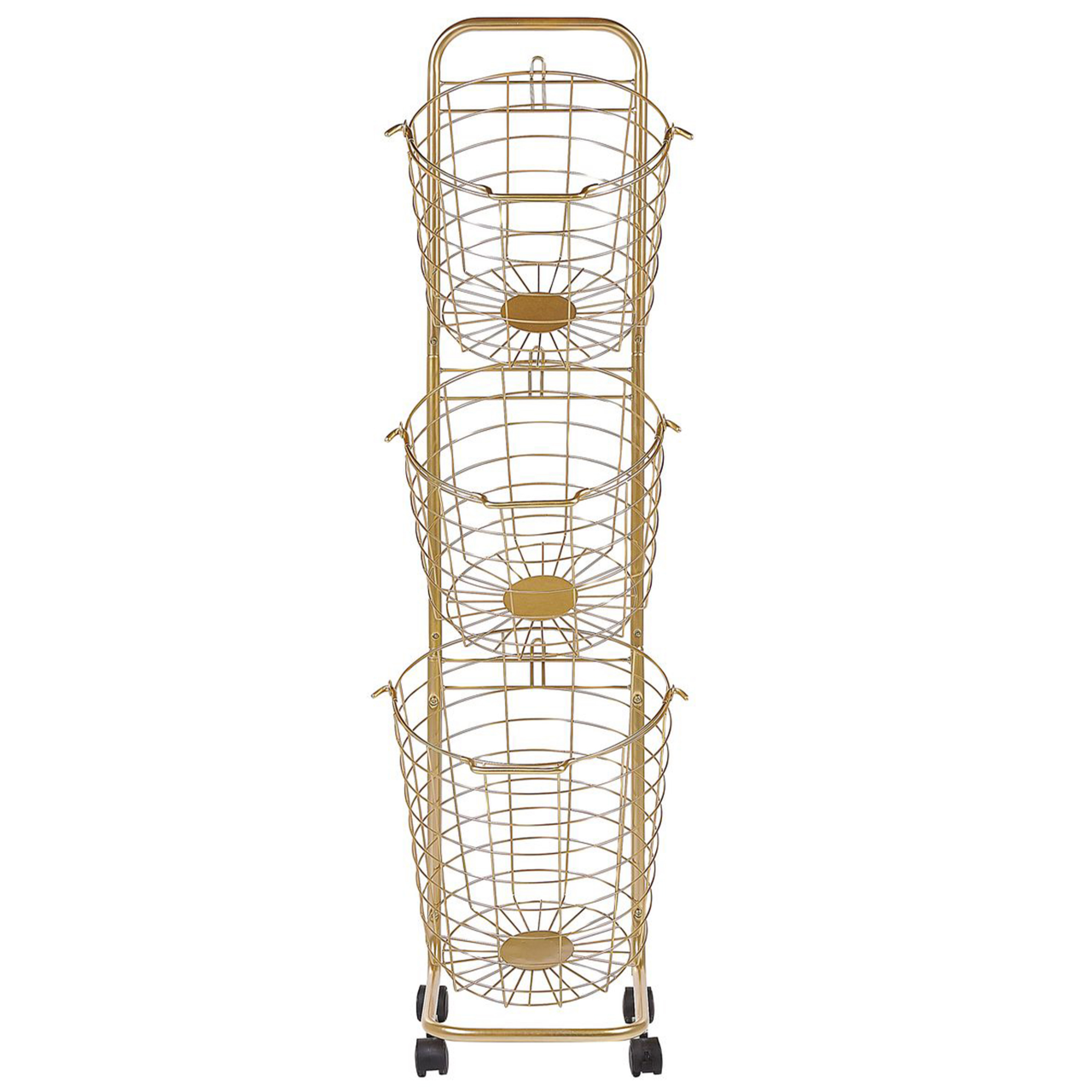 Bathroom Basket Holder AYAPAL with Wheels Metal Gold [2]