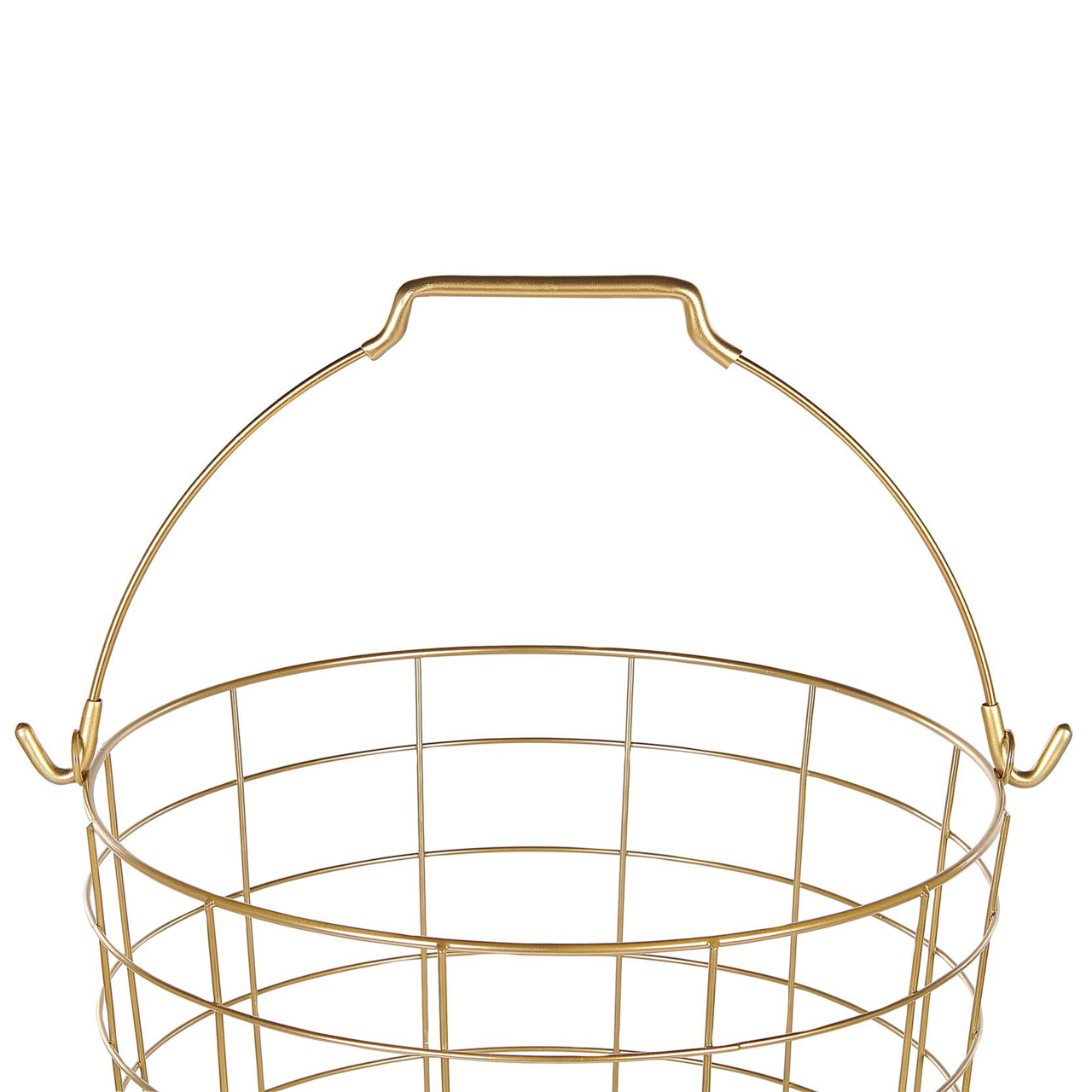 Bathroom Basket Holder AYAPAL with Wheels Metal Gold [5]