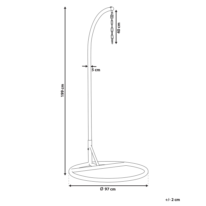 STAN Hanging Armchair Support Metal Black [3]