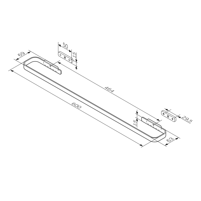 Suport prosop baie AM.PM Func A8F346400, tip bara, finisaj cromat [6]