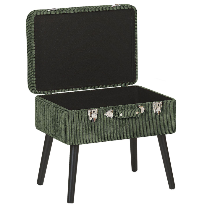 Stool with storage MALLARD Velvet Dark Green [5]