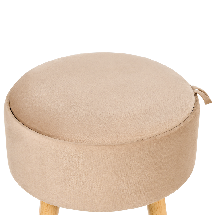 Stool with storage NEELY Velvet Beige [8]