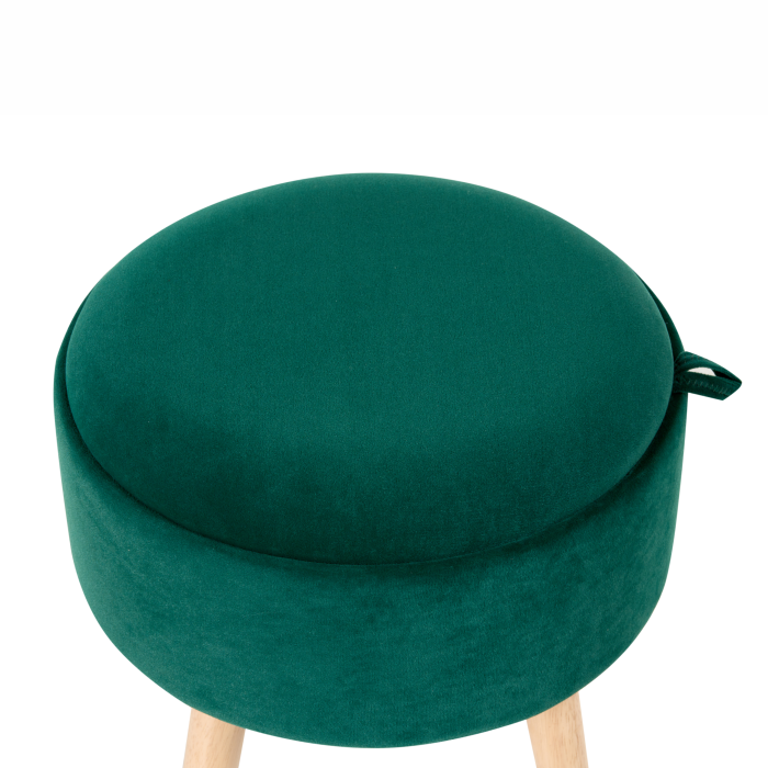 Taburet cu depozitare NEELY Catifea Verde smarald [6]