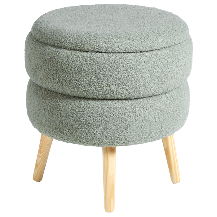 Stool with storage OKATON Boucle Green [4]