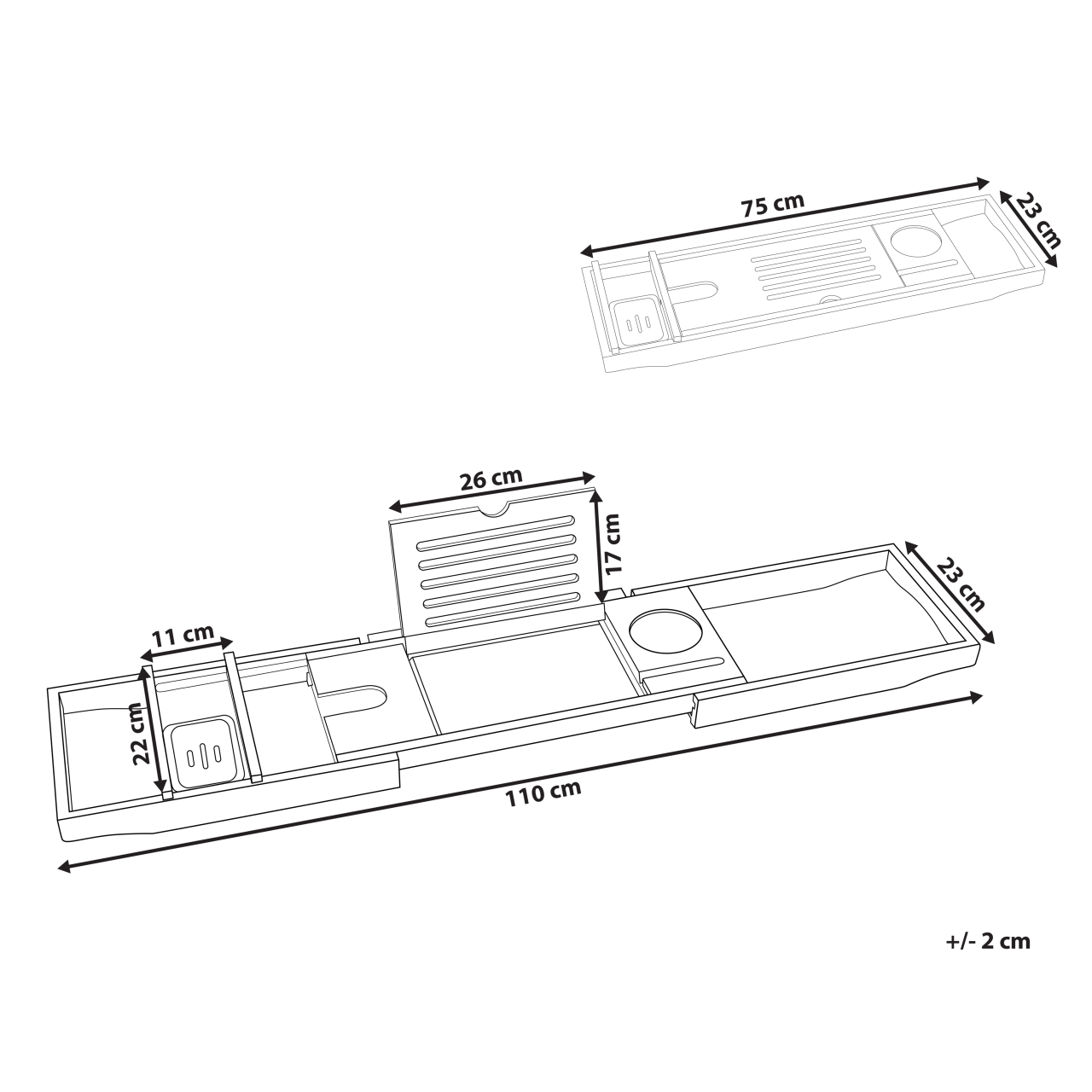 Tavă de baie LOWES Lemn de bambus Maro deschis [3]