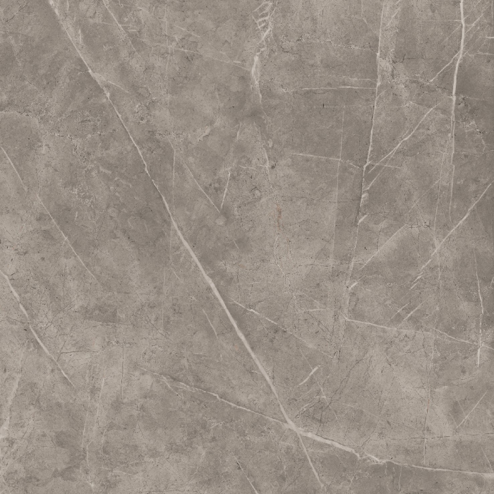 Gresie MVI Grigio 60x60 LP, lucioasă, aspect marmură gri. Eleganță și calitate premium pentru pardoseli și pereți în interioare rezidențiale și comerciale [1]