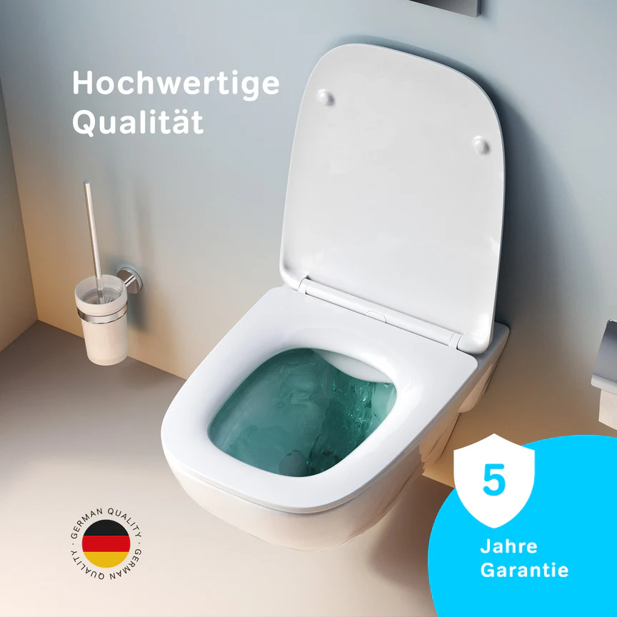 Vas WC suspendat X-Joy FlashClean fără ramă cu husă scaun cu închidere silențioasă [3]