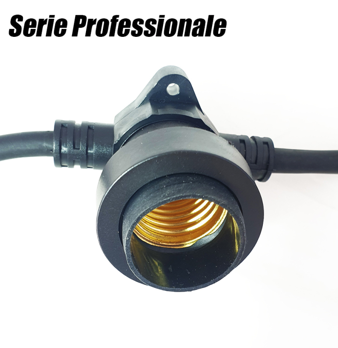 Ghirlandă Luminoasă Profesională cu 20 Dulii E27, 10 m, Extensibilă – Grădină, Evenimente, Crăciun [2]