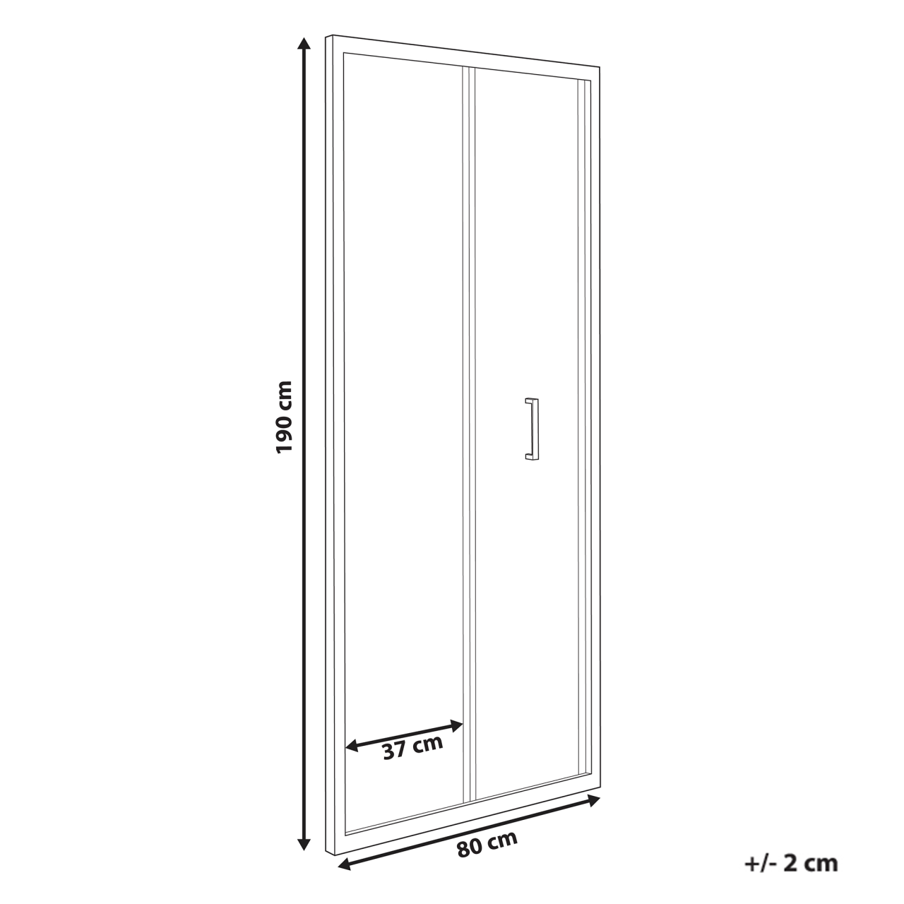 NELTUME folding shower door 80 x 190 cm Black [3]