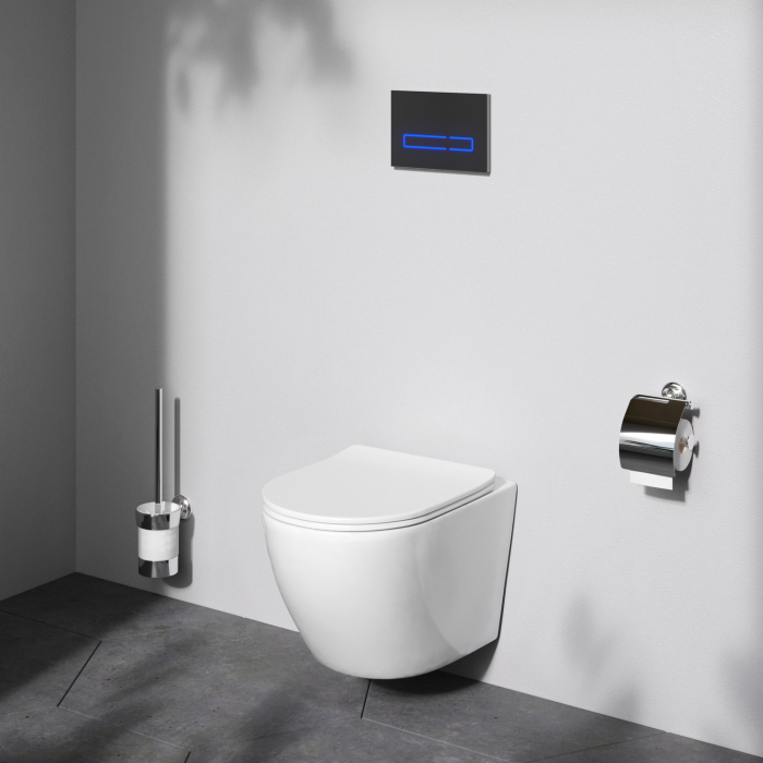 Vas WC suspendat AM.PM Like C801900SC, alb, evacuare orizontala, 37 x 48.5 x 37 cm, capac WC inclus [3]