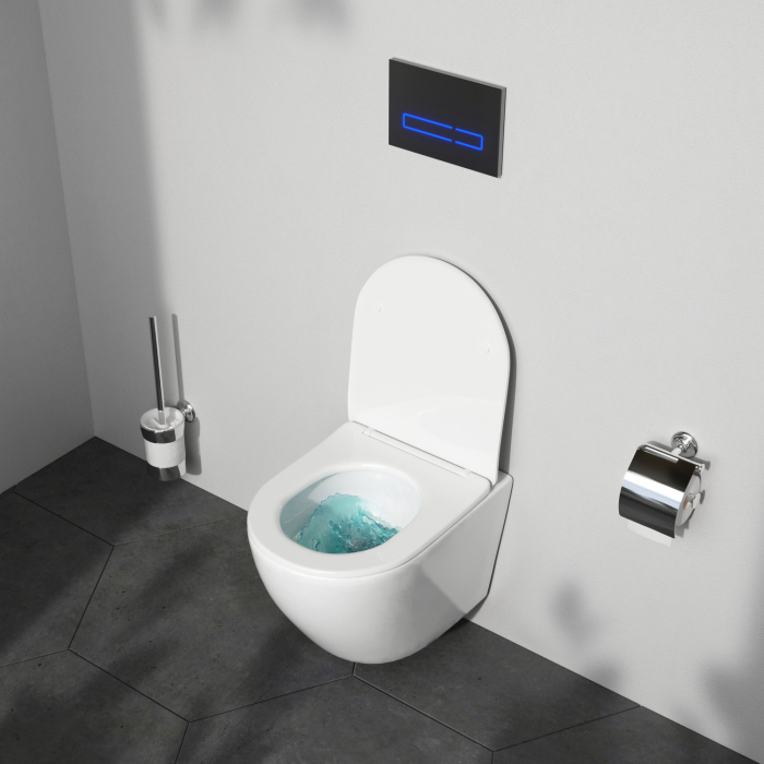 Vas WC suspendat AM.PM Like C801900SC, alb, evacuare orizontala, 37 x 48.5 x 37 cm, capac WC inclus [2]