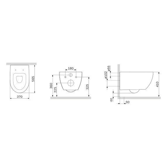 Vas WC suspendat Awe FlashClean fără ramă cu husă scaun cu închidere silențioasă [3]