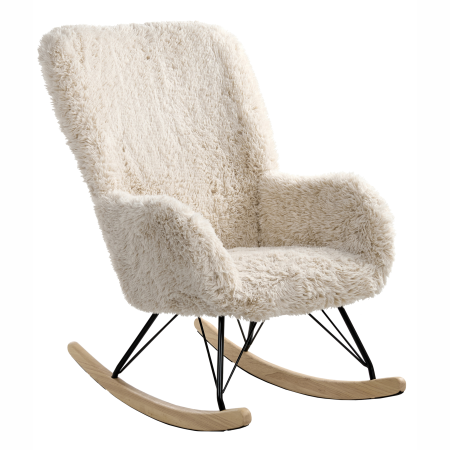 AKRA rocking chair Faux fur Light beige [3]