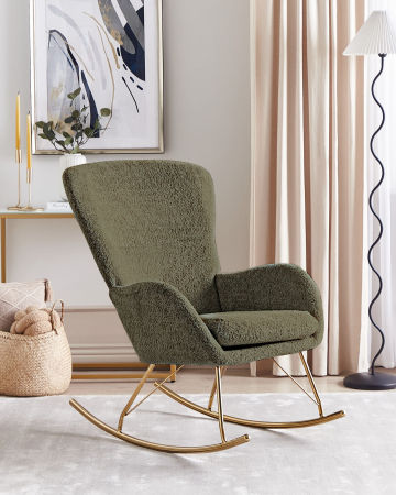 Whole Home - ANASET Rocking Chair Boucle Dark Green