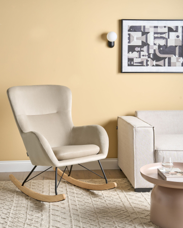 Fotoliu de relaxare - ELLAN Swing Velvet Beige