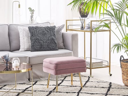 Scaun taburet - ODESSA storage bench Pink velvet