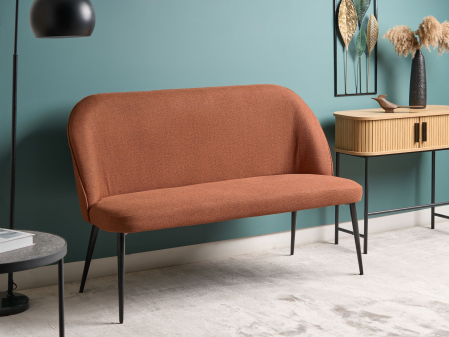 Canapea cu 2 locuri - Bancă tapițată cu 2 locuri OSBY  Maro