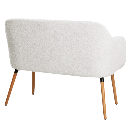 Bancă tapițată cu 2 locuri TABY Boucle Alb-murdar [5]