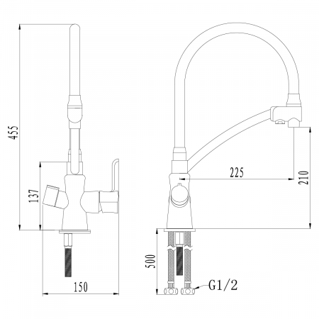 Baterie Bucatarie Lemark Comfort LM3070C-White-EU pentru filtru de apa [1]