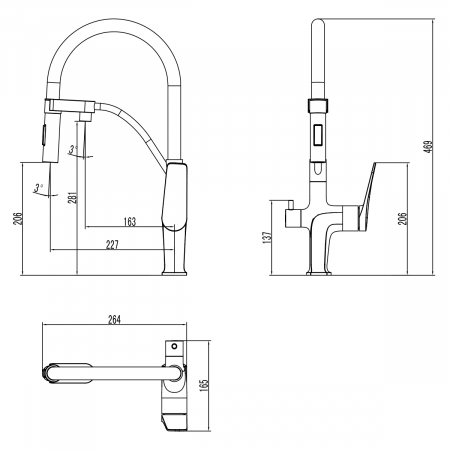 Baterie Bucatarie Lemark Comfort LM3074C-Gray-EU pentru filtru de apa [1]