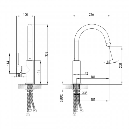 Baterie bucatarie Lemark Comfort LM3073C Crom cu racord la filtru de apa potabila [3]
