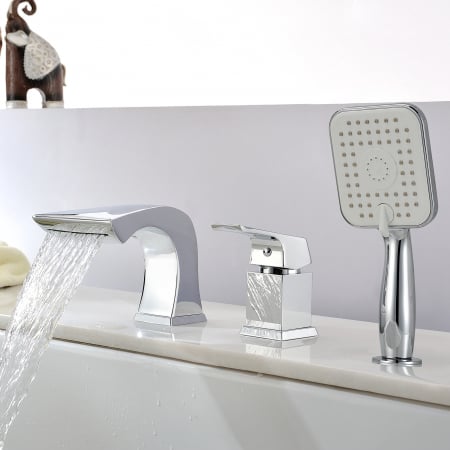 Baterie cadă incorporată cu 3 intrări, comutator rotativ Lemark Unit LM4545C crom - Sanitare Online [5]