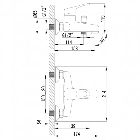 Baterie cada Lemark Omega LM3102C crom - Sanitare Online [1]
