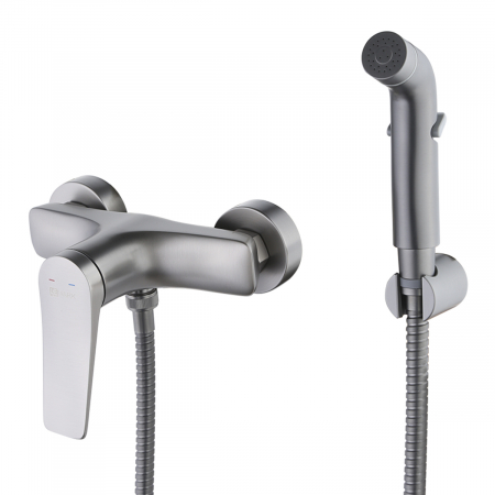 Baterii Bideu si Dus Igienic - Baterie cu Dus Igienic Lemark Bronx LM3718GM Grafit - Sanitare Online