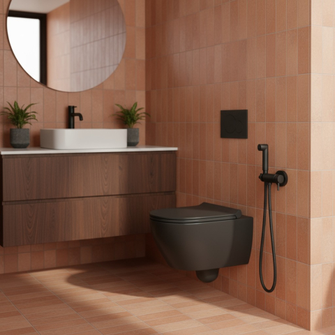 Baterie dus igienic Lemark Solo LM7166BL neagră, încastrată | Sanitare Online [4]