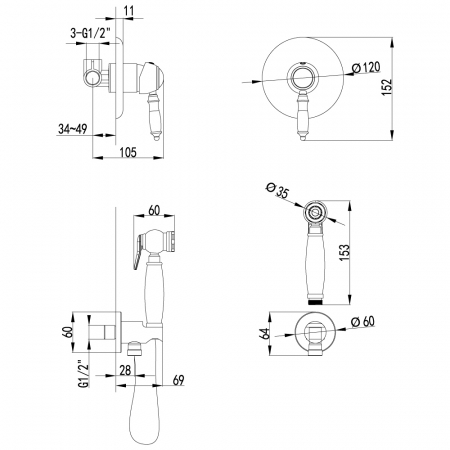 Baterie Dus Igienic Lemark LM4819C-EU Crom [1]