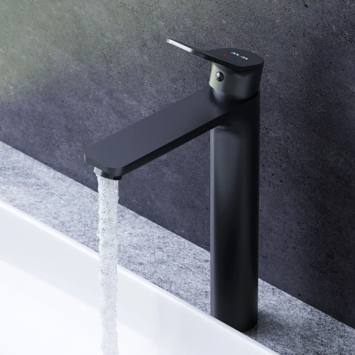 X-Joy Single-lever tall basin mixer, matt black [1]