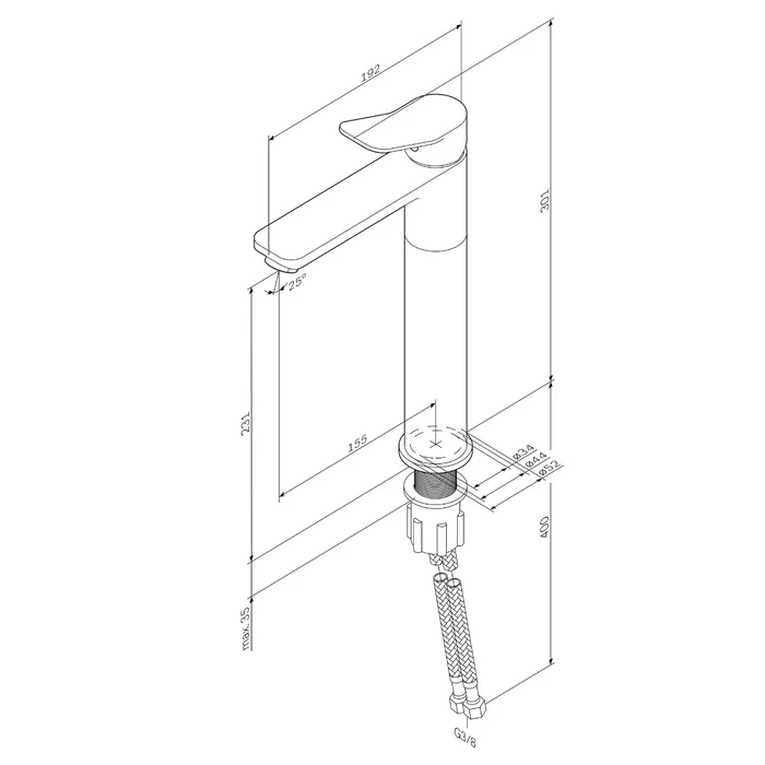 X-Joy Single-lever tall basin mixer, matt black [2]