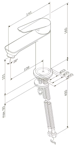 Hit Single-lever basin mixer, matt black [3]