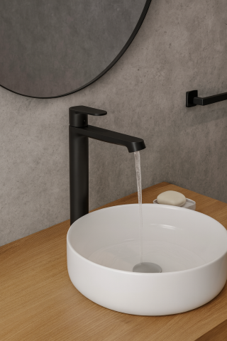 Baterie lavoar inalta monocomandă Fresh F73D92022 – negru mat, design modern [1]