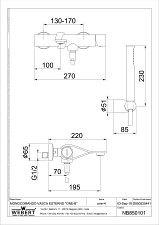 Baterie monocomandă cadă inox cu set de duș completă cu furtun 150 cm, duș manual și suport, negru mat. [1]