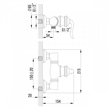 Baterie dus Lemark Brava LM4703G auriu | Sanitare Online [1]