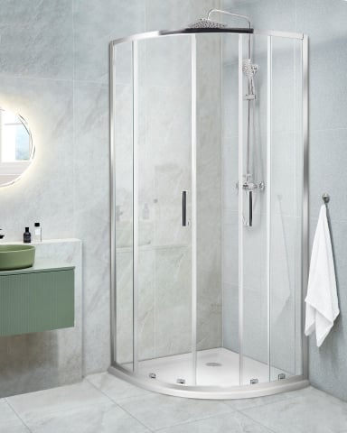 Cabină de duș - Shower cabin JUKATAN 80 x 80 x 185 cm Silver