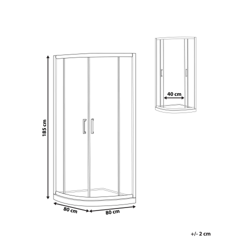 JUKATAN shower cabin 80 x 80 x 185 cm Black [2]