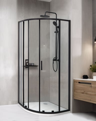 Cabină de duș - JUKATAN shower cabin 90 x 90 x 185 cm Black
